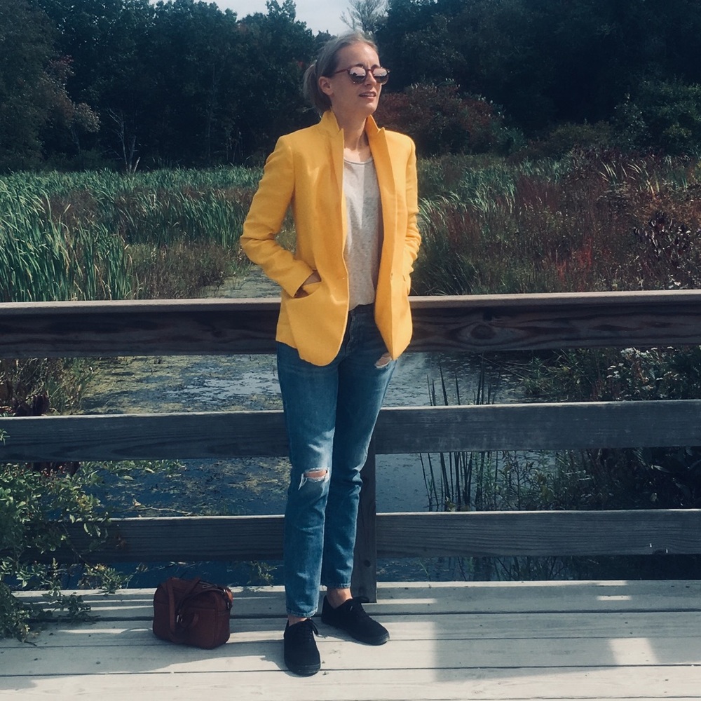 J.Crew Parke blazer sunflower yellow